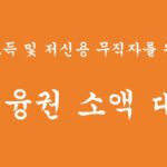 저소득 및 저신용 무직자를 위한 1금융권 소액 대출 신청하기