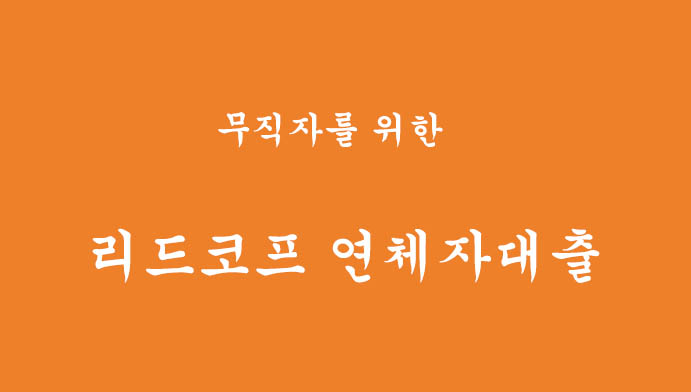 무직자를 위한 리드코프 연체자대출