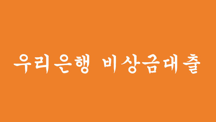 우리은행 비상금대출 신청하기(최대300만원)