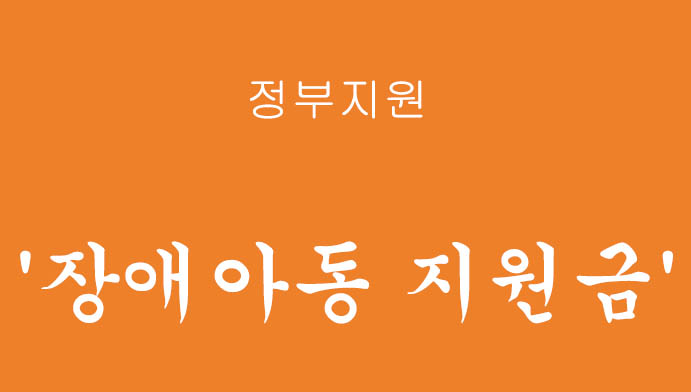 정부지원 '장애아동 지원금' 혜택 및 신청하기