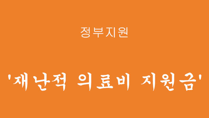 과도한 의료비 부담완화를 위한 정부지원 '재난적 의료비 지원금' 신청하기