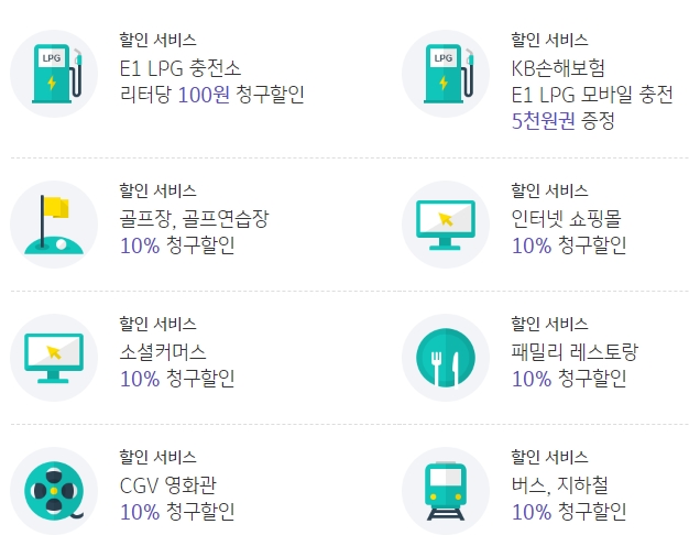 KB국민카드 E1 LPG 신용카드