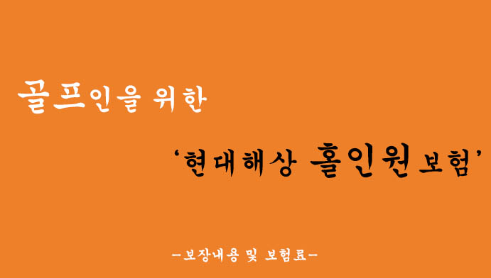 골프를 즐기시는 분을위한 현대해상 홀인원보험 혜택 및 신청(골프보험)