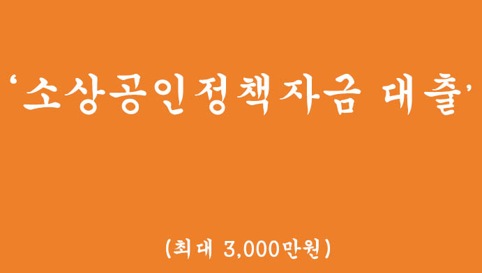 소상공인정책자금 대출(최대 3,000만원)-전통시장자금, 저신용자