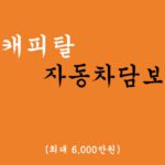 현대캐피탈에서 운영하는 자동차담보대출 혜택 및 신청(최대 6000만원)