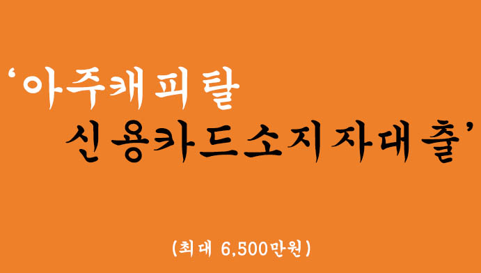 아주캐피탈에서 운영하는 신용카드소지자대출 혜택 및 신청(최대 6500만원)