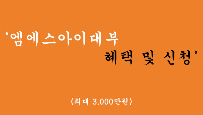 엠에스아이대부 혜택 및 신청(최대 3000만원)