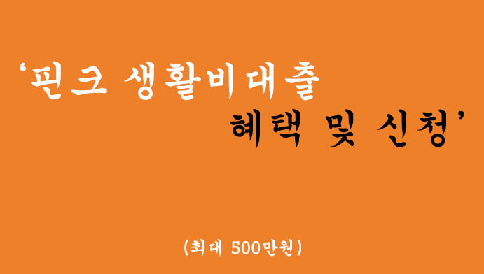 핀크에서 운영하는 생활비대출 혜택 및 신청(최대 500만원)-무직자 및 주부 가능