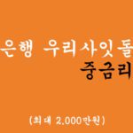 우리은행에서 시행하는 우리사잇돌 중금리대출 혜택 및 신청(최대 2000만원)