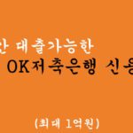 24시간 대출가능한 OK저축은행 신용대출 혜택 및 신청-(최대 1억원)저신용자 가능