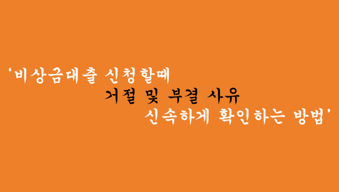 비상금대출 신청할때 거절 및 부결 사유 신속하게 확인하는 방법