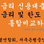 중금리 신용대출 금리 및 한도 통합비교하기(은행연합회, 저축은행중앙회):나에게 맞는 대출찾기