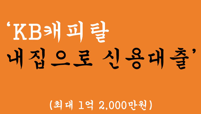 KB캐피탈 내집으로 신용대출 혜택 및 신청(최대 1억 2000만원)
