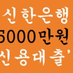 신한은행 5000만원 신용대출 혜택 및 신청(최대 5000만원):만 20세이상, CSS