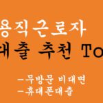 일용직 대출 추천 Top5 혜택 및 신청방법:무방문 비대면, 휴대폰대출(건설 근로자 일용직 및 쿠팡 물류창고분들 신청가능)