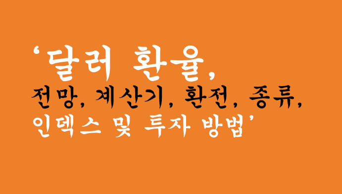 달러 환율, 전망, 계산기, 환전, 종류, 인덱스 및 투자 방법 분석하기