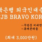 전북은행 외국인대출 'JB BRAVO KOREA' 혜택 및 신청(최대 3000만원): 무방문 비대면, 휴대폰대출