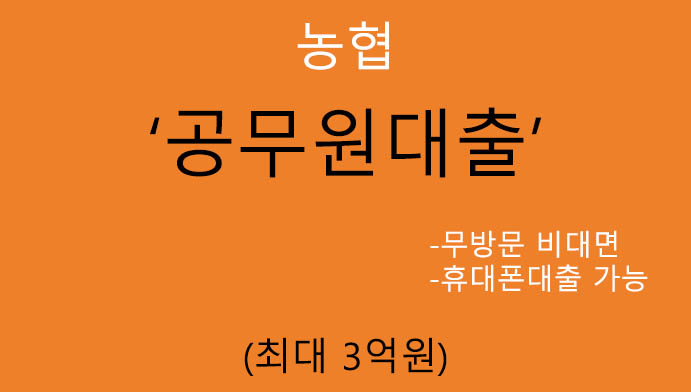 농협 공무원대출 혜택 및 신청(최대 3억원): 무방문 비대면, 휴대폰대출 가능