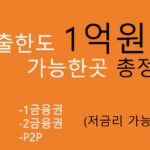 대출한도 1억원 가능한곳 총정리(혜택 및 신청): 1금융 ,2금융, P2P, 저금리