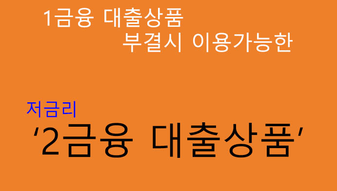 2금융권 저금리 대출상품 요약정리: 1금융 대출상품 부결시 이용해 보세요