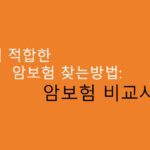 나에게 적합한 암보험 찾는방법: 암보험 비교사이트