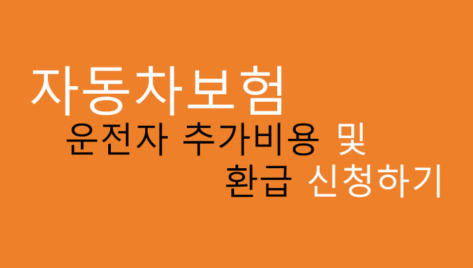 자동차보험 운전자 추가비용 및 환급 신청하기