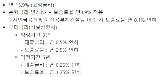 전북은행 최저신용자 특례보증대출 금리