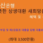 부산은행 따뜻한 상생대환 새희망홀씨 혜택 및 신청(최대 3500만원):대부업, 2금융권 대환대출