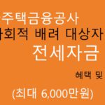 한국주택금융공사 사회적 배려 대상자 전세자금 대출 혜택 및 신청(최대 6000만원)
