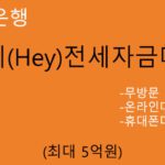수협은행 (Hey)헤이전세자금대출 혜택 및 신청(최대 5억원): 무방문 비대면,휴대폰대출 가능