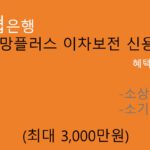 수협은행 Sh희망플러스 이차보전 신용대출 혜택 및 신청(최대 3000만원):소상공인, 소기업 지원