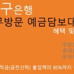 대구은행 무방문 예금담보대출 혜택 및 신청(담보 예∙적금 95%):휴대폰 및 온라인대출, 비대면
