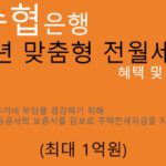 수협은행 청년 맞춤형 전월세대출 혜택 및 신청(최대 1억원):한국주택금융공사,청년층 주거비지원