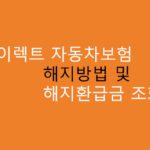 KB 다이렉트 자동차보험 해지방법 및 해지환급금 조회방법