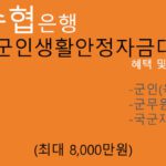 수협은행 Sh군인생활안정자금대출 혜택 및 신청(최대 8000만원): 군인(육해공),군무원 추천,국군재정관리단