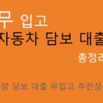 무 입고 자동차 담보 대출 총정리 (최대 1억원): 차량 담보 대출 무입고 추천상품