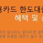 신용카드 한도대출 혜택 및 신청: 급전필요할때 알아두면 좋아요