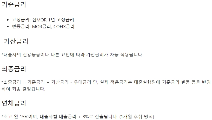 수협은행 New-start론 대출금리
