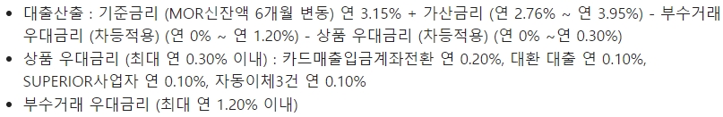 수협은행 Sh숙박사업자 파트너론 대출금리