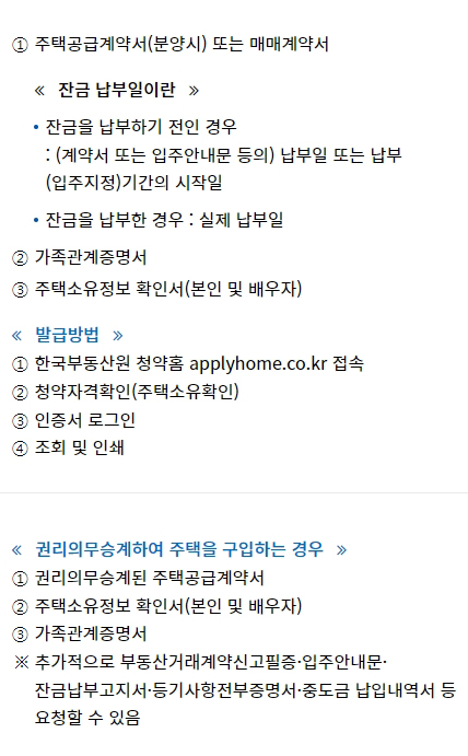 주택구입 서류