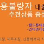 신용불량자 대출 추천상품 총정리: 핸드폰대출, 인터넷대출, 파산, 회생, 채무조정, 신용회복,햇살론15 부결되신분 지원상품