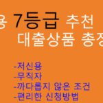 신용 7등급 추천 대출상품 총정리: 저신용, 무직자, 까다롭지 않은 조건, 핸드폰대출