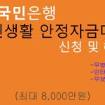 국민은행 군인생활안정자금대출 신청(최대 8000만원): 인터넷대출, 무보증신용, 무방문, 현역군인(육군/해군/공군/해병대)