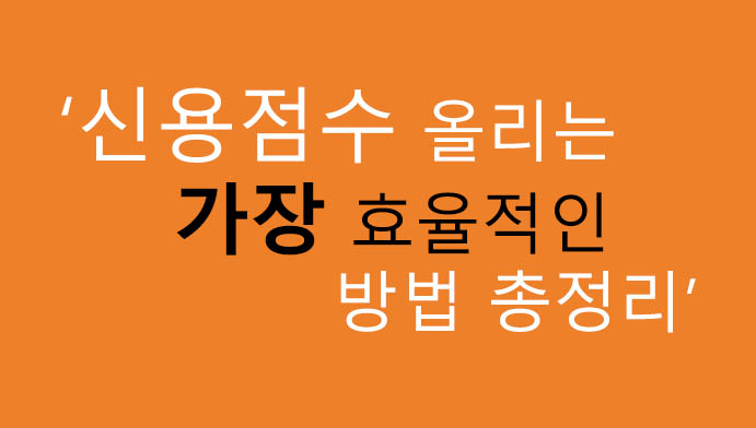 신용점수 올리는 가장 효율적인 방법 총정리