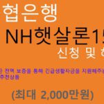 농협은행 NH햇살론15 신청 및 혜택(최대 2000만원):  최저신용자 추천, 저금리, 국민행복기금, 긴급생활자금