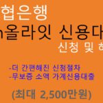 수협은행 Sh올라잇 신용대출 신청 및 혜택(최대 2500만원): 무보증 신용대출