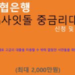 수협은행 Sh사잇돌 중금리대출 신청 및 혜택(최대 2000만원): 저신용자, 서울보증보험, 7등급 이상