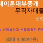 원데이론 대부중개 무직자대출 신청방법(최대 3000만원): 무직자, 신용불량자, 4대보험 미가입자