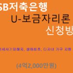 OSB저축은행 U-보금자리론 신청방법(최대 4억2000만원): 무주택자, 전세사기피해자, 생애최초
