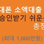 휴대폰 소액대출 승인받기 쉬운곳 총정리(최대 1000만원)